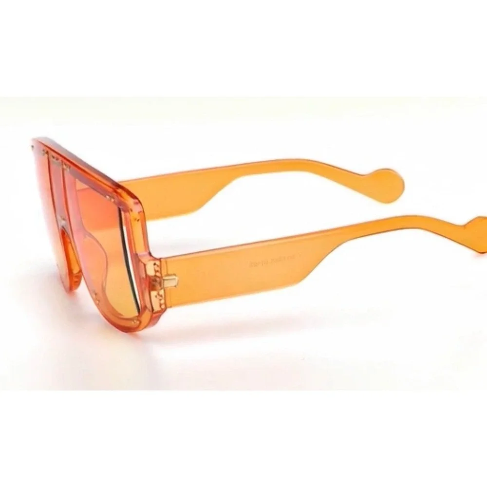 Women Oversized Sunglasses Fashion Trendy Oceanic Orange Lens Beach Style Lentes
